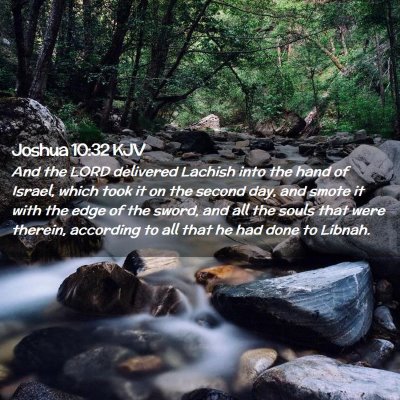 Picture 02 - Joshua 10:32 KJV - And the LORD delivered Lachish into the hand of - Bible Verse Picture
