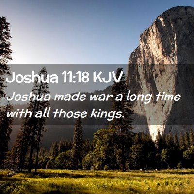 Picture 02 - Joshua 11:18 KJV - Joshua made war a long time with all those - Bible Verse Picture