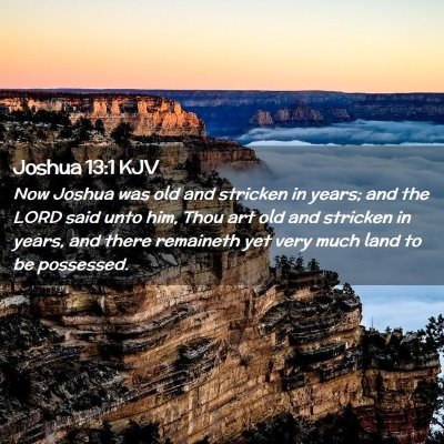 Picture 02 - Joshua 13:1 KJV - Now Joshua was old and stricken in years; and the - Bible Verse Picture