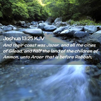 Picture 02 - Joshua 13:25 KJV - And their coast was Jazer, and all the cities of - Bible Verse Picture