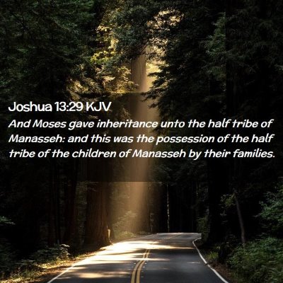 Picture 02 - Joshua 13:29 KJV - And Moses gave inheritance unto the half tribe of - Bible Verse Picture