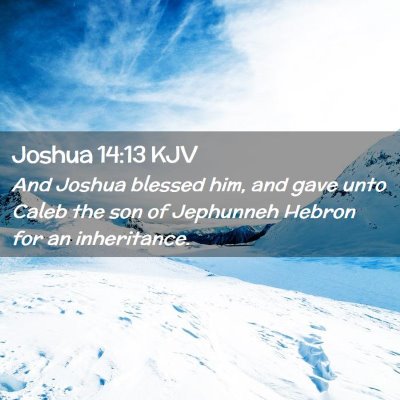 Picture 02 - Joshua 14:13 KJV - And Joshua blessed him, and gave unto Caleb the - Bible Verse Picture