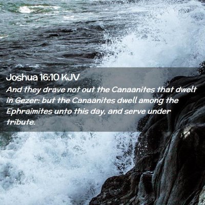 Picture 02 - Joshua 16:10 KJV - And they drave not out the Canaanites that dwelt - Bible Verse Picture