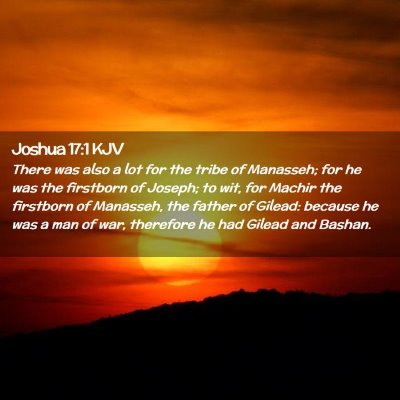 Picture 02 - Joshua 17:1 KJV - There was also a lot for the tribe of Manasseh; - Bible Verse Picture