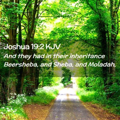 Picture 02 - Joshua 19:2 KJV - And they had in their inheritance Beersheba, and - Bible Verse Picture