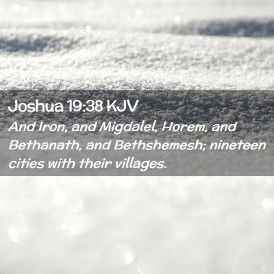 Picture 02 - Joshua 19:38 KJV - And Iron, and Migdalel, Horem, and Bethanath, and - Bible Verse Picture