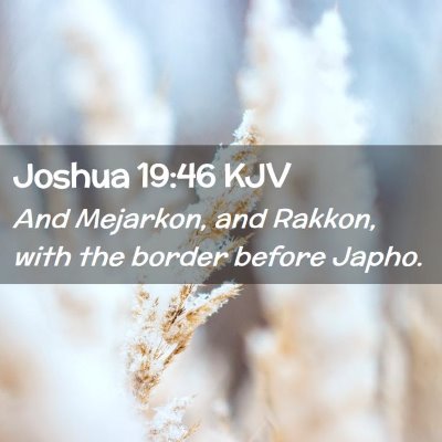 Picture 02 - Joshua 19:46 KJV - And Mejarkon, and Rakkon, with the border before - Bible Verse Picture