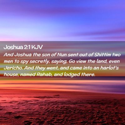Picture 02 - Joshua 2:1 KJV - And Joshua the son of Nun sent out of Shittim two - Bible Verse Picture