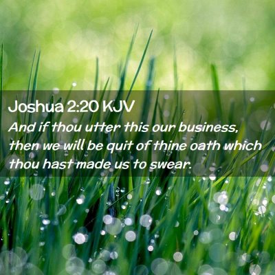 Picture 02 - Joshua 2:20 KJV - And if thou utter this our business, then we will - Bible Verse Picture