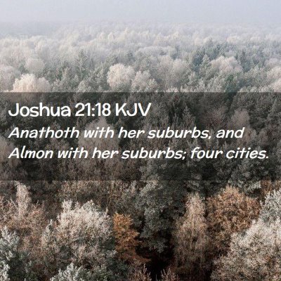 Picture 02 - Joshua 21:18 KJV - Anathoth with her suburbs, and Almon with her - Bible Verse Picture
