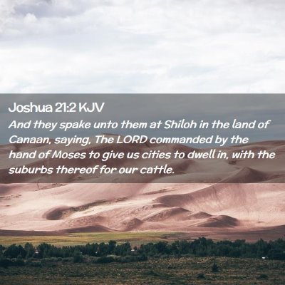 Picture 02 - Joshua 21:2 KJV - And they spake unto them at Shiloh in the land of - Bible Verse Picture