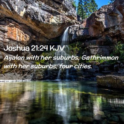 Picture 02 - Joshua 21:24 KJV - Aijalon with her suburbs, Gathrimmon with her - Bible Verse Picture