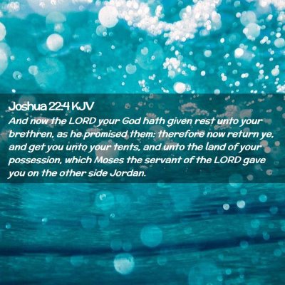 Picture 02 - Joshua 22:4 KJV - And now the LORD your God hath given rest unto - Bible Verse Picture