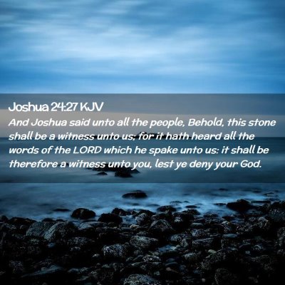 Picture 02 - Joshua 24:27 KJV - And Joshua said unto all the people, Behold, this - Bible Verse Picture