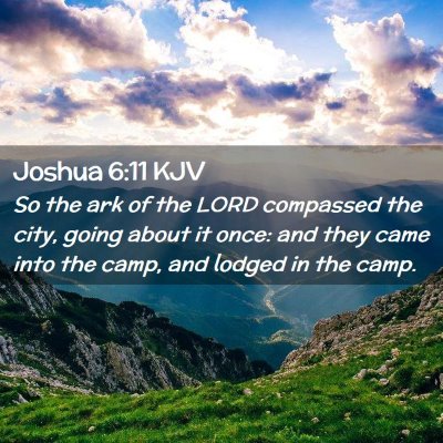 Picture 02 - Joshua 6:11 KJV - So the ark of the LORD compassed the city, going - Bible Verse Picture