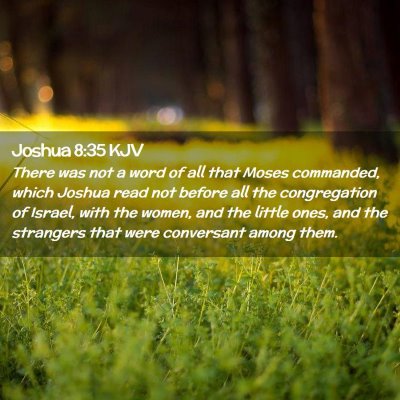 Picture 02 - Joshua 8:35 KJV - There was not a word of all that Moses commanded, - Bible Verse Picture