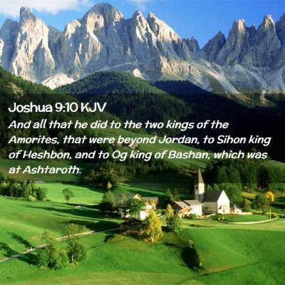 Picture 02 - Joshua 9:10 KJV - And all that he did to the two kings of the - Bible Verse Picture