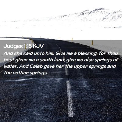 Picture 02 - Judges 1:15 KJV - And she said unto him, Give me a blessing: for - Bible Verse Picture