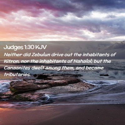 Picture 02 - Judges 1:30 KJV - Neither did Zebulun drive out the inhabitants of - Bible Verse Picture