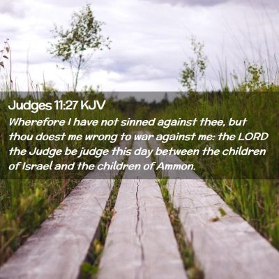 Picture 02 - Judges 11:27 KJV - Wherefore I have not sinned against thee, but - Bible Verse Picture