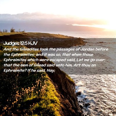 Picture 02 - Judges 12:5 KJV - And the Gileadites took the passages of Jordan - Bible Verse Picture