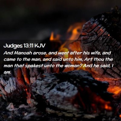 Picture 02 - Judges 13:11 KJV - And Manoah arose, and went after his wife, and - Bible Verse Picture