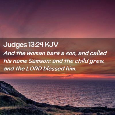 Picture 02 - Judges 13:24 KJV - And the woman bare a son, and called his name - Bible Verse Picture