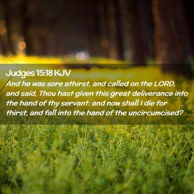 Picture 02 - Judges 15:18 KJV - And he was sore athirst, and called on the LORD, - Bible Verse Picture