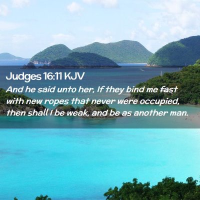 Picture 02 - Judges 16:11 KJV - And he said unto her, If they bind me fast with - Bible Verse Picture