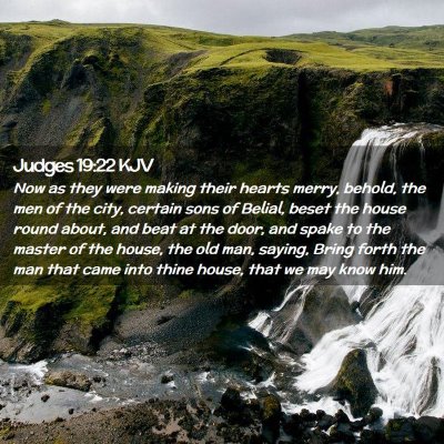 Picture 02 - Judges 19:22 KJV - Now as they were making their hearts merry, - Bible Verse Picture