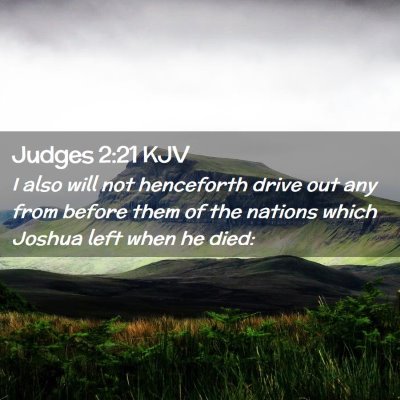 Picture 02 - Judges 2:21 KJV - I also will not henceforth drive out any from - Bible Verse Picture