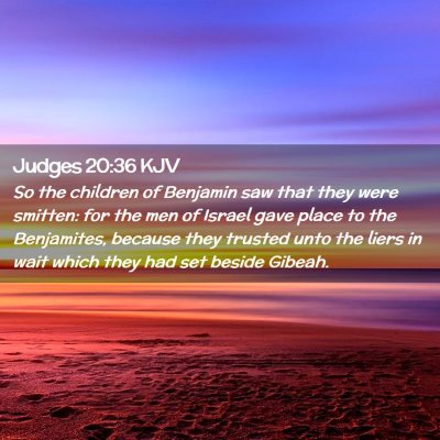Picture 02 - Judges 20:36 KJV - So the children of Benjamin saw that they were - Bible Verse Picture
