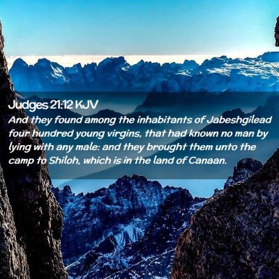Picture 02 - Judges 21:12 KJV - And they found among the inhabitants of - Bible Verse Picture