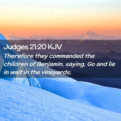 Picture 02 - Judges 21:20 KJV - Therefore they commanded the children of - Bible Verse Picture