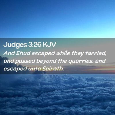 Picture 02 - Judges 3:26 KJV - And Ehud escaped while they tarried, and passed - Bible Verse Picture