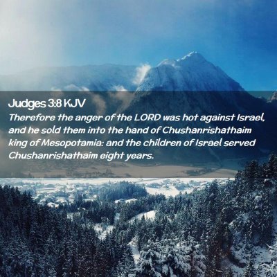 Picture 02 - Judges 3:8 KJV - Therefore the anger of the LORD was hot against - Bible Verse Picture