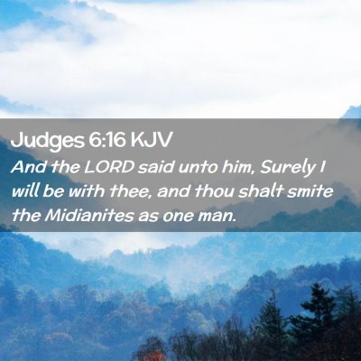 Picture 02 - Judges 6:16 KJV - And the LORD said unto him, Surely I will be with - Bible Verse Picture