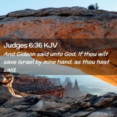 Picture 02 - Judges 6:36 KJV - And Gideon said unto God, If thou wilt save - Bible Verse Picture