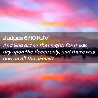 Picture 02 - Judges 6:40 KJV - And God did so that night: for it was dry upon - Bible Verse Picture