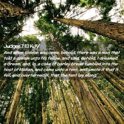 Picture 02 - Judges 7:13 KJV - And when Gideon was come, behold, there was a man - Bible Verse Picture