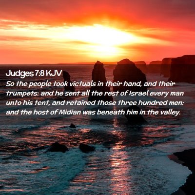 Picture 02 - Judges 7:8 KJV - So the people took victuals in their hand, and - Bible Verse Picture