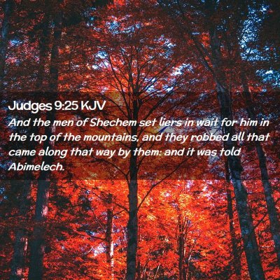 Picture 02 - Judges 9:25 KJV - And the men of Shechem set liers in wait for him - Bible Verse Picture