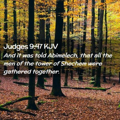 Picture 02 - Judges 9:47 KJV - And it was told Abimelech, that all the men of - Bible Verse Picture