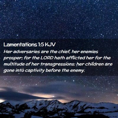 Picture 02 - Lamentations 1:5 KJV - Her adversaries are the chief, her enemies - Bible Verse Picture