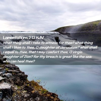 Picture 02 - Lamentations 2:13 KJV - What thing shall I take to witness for thee? what - Bible Verse Picture