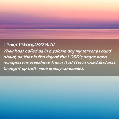 Picture 02 - Lamentations 2:22 KJV - Thou hast called as in a solemn day my terrors - Bible Verse Picture