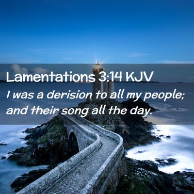 Picture 02 - Lamentations 3:14 KJV - I was a derision to all my people; and their song - Bible Verse Picture