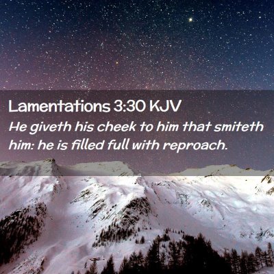 Picture 02 - Lamentations 3:30 KJV - He giveth his cheek to him that smiteth him: he - Bible Verse Picture