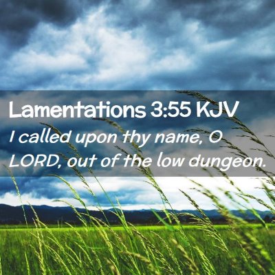 Picture 02 - Lamentations 3:55 KJV - I called upon thy name, O LORD, out of the low - Bible Verse Picture