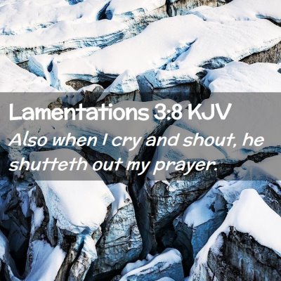 Picture 02 - Lamentations 3:8 KJV - Also when I cry and shout, he shutteth out my - Bible Verse Picture